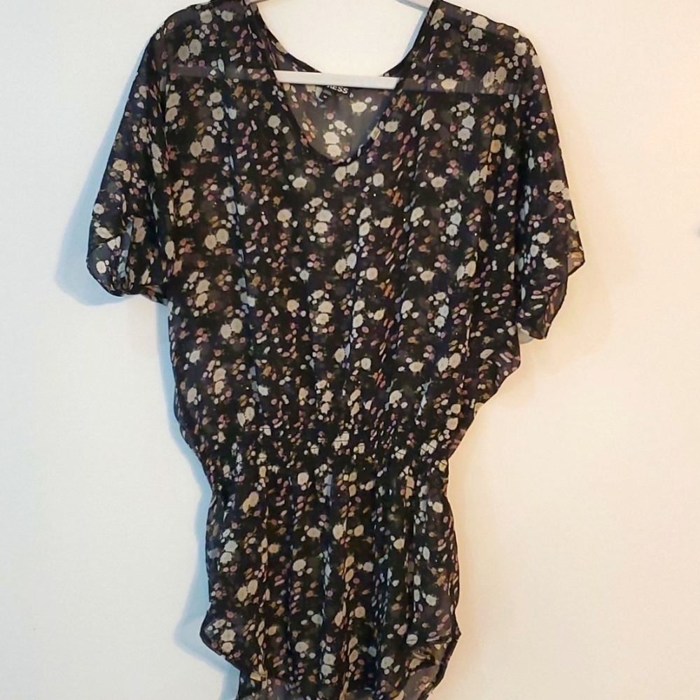 Express sheer floral top size M